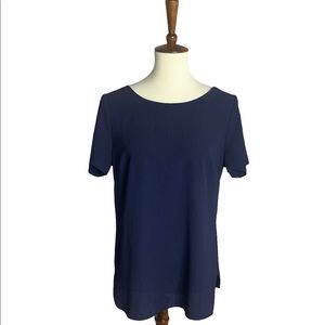 Women’s Adrienne Vittadini Navy Blue Textured Blouse